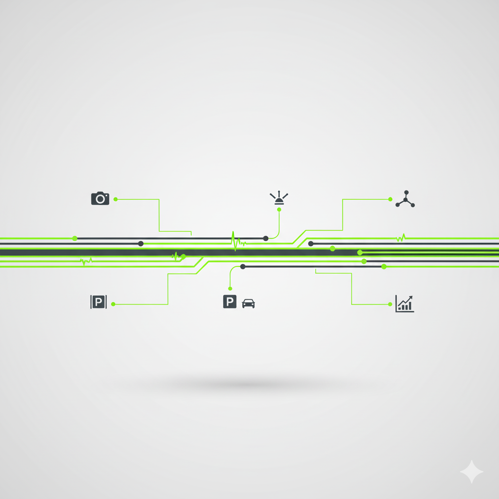 Real-Time Data Processing illustration for ParkSense AI technology.